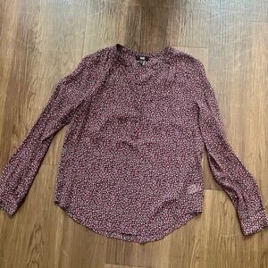 PAIGE Black and Pink Floral Silk Blouse